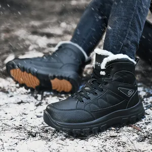 Bottes de neige montantes pour hommes avec doublure polaire et semelle antidérapante