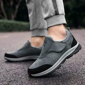 Chaussures d'hiver pour hommes avec doublure en fourrure et semelle antidérapante