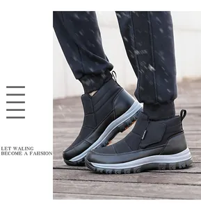 Détails de bottes de neige imperméables pour hommes avec semelles épaisses antidérapantes