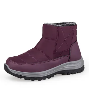 Wasserdichte lila Winter-Schneestiefel mit warmem Kunstfellfutter und rutschfester Gummisohle