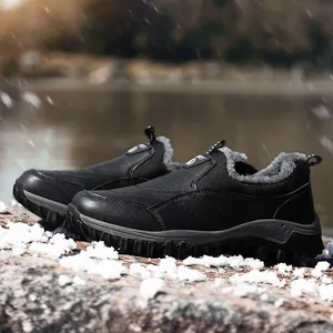 Men's thermal snow boots with warm lining and non-slip rubber soles for outdoor winter hiking