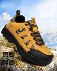 Detail showing the reinforced toe cap and durable rubber outsole of the hiking shoes