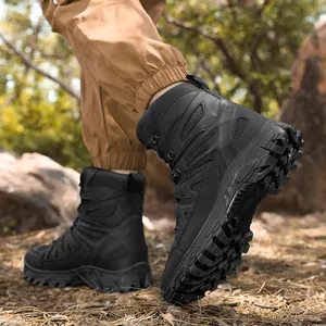 Herren Outdoor Wanderschuhe High-Top Taktische Stiefel Atmungsaktiv Verschleißfest Rutschfest Gummisohle Wüsten Trekking Schuhe