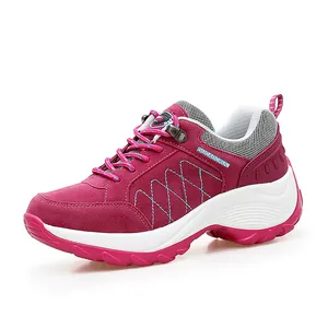 Outdoor-Wanderschuhe für Damen in Rosarot mit dicker Dämpfungssohle und atmungsaktivem Mesh