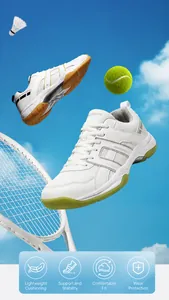 Detail view of white professional court shoes with non-slip soles for tennis and badminton