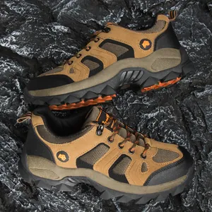 Ademende kaki wandelschoenen voor outdoor trekking met duurzame anti-slip rubberen zolen