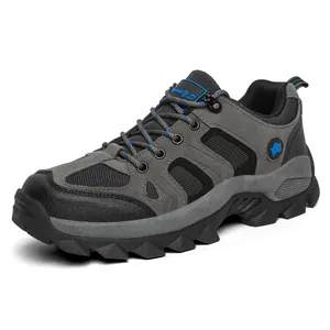 Ademende wandelschoenen voor heren in grijs en zwart met antislip rubberen zolen