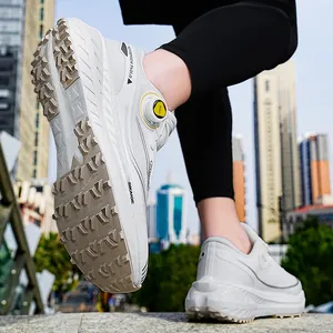 Zapatillas de running blancas para hombre con cierre de hebilla giratoria y carbono
