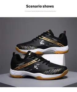 Détails de chaussures de badminton pro avec semelle en caoutchouc antidérapante