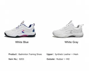 Detailaufnahme des atmungsaktiven Mesh- und Kunstleders dieser Badmintonschuhe
