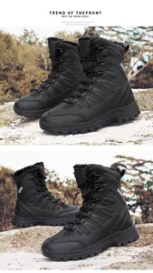Detailed macro view of warm plush lining and rugged rubber sole on winter outdoor boots