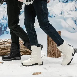 Men Women Winter Snow Boots Thickened Plush Lining Waterproof Oxford Cloth Synthetic Leather Anti-Slip Warm Hiking Boots