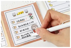 Detail view of List Memo Pad featuring cute bear illustrations for fitness and meal planning