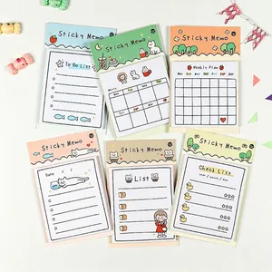 Cartoon Animal Sticky Notes Memo Pad For Planning Weekly Plan To Do List For Students School Office Daily Stationery