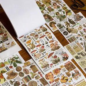 Vintage Dagboek Sticker Boek Washi Papier Plakboek Decoratief Materiaal
