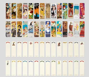 Detailed array of 56 vintage bookmarks featuring retro posters and blank writing frames