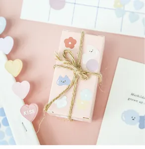 Pink decorative stationery gift box with floral patterns and twine detail