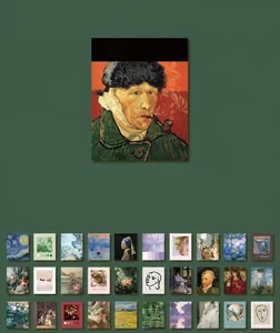 Detail of Great Artist vintage scrapbook paper with 200 sheets of famous art prints
