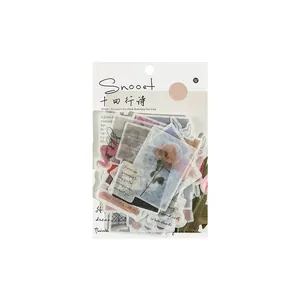 Vintage Washi Papier Landschaft Aufkleber Für Scrapbooking DIY Ästhetik Tagebuch Aufkleber Botanisch Retro Stil Dekoration Für Journaling Geschenk