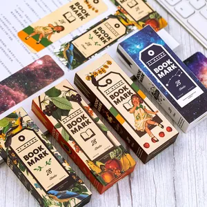 Vintage Paper Bookmarks Retro Art Message Cards Fruit Starry Sky Theme Office School Decorative Stationery Gift Supplies