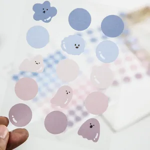 Summer salt series aesthetic stickers set with cute shapes in soft morandi colors