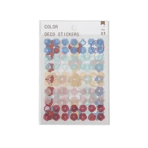 Three sheets of semi-transparent floral stickers in vintage blue and burgundy colors