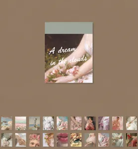 Detailed grid of vintage oil painting style scrapbooking paper with 200 sheets of art deco