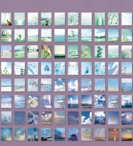 Macro display of 200 sheets of specialty scrapbooking paper with nature photography motifs