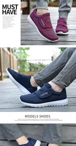 Detailansicht der atmungsaktiven Mesh-Walkingschuhe mit Klettverschluss für Senioren