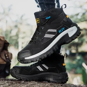 Strapazierfähige schwarze Militärstiefel mit rutschfester Gummisohle und atmungsaktivem Mesh