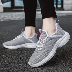 Women Breathable Mesh Running Shoes Fashion Lightweight Casual Sports Sneakers Soft Sole Low Top Walking Footwear