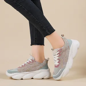 Zapatillas Casuales de Malla Transpirable para Mujer Estilo Coreano de Moda Suela Gruesa Plataforma Daddy Shoes Zapatos Deportivos Ligeros