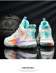 Detail eines Basketballschuhs mit atmungsaktivem Mesh und glänzendem TPU-Stützelement
