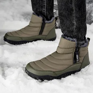 Winter snow boots for men featuring warm plush lining and anti-slip rubber outsoles
