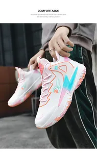 Detail eines High-Top Basketballschuhs mit atmungsaktivem Mesh und Flammenmuster