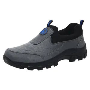 Mocassins Décontractés à Enfiler pour Hommes en Daim Chaussures de Randonnée Extérieures Antidérapantes Semelle en Caoutchouc