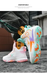 Dynamisches Detail des atmungsaktiven Mesh-Obermaterials und bunter Basketballschuhe im Streetstyle