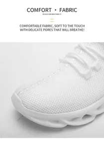Primer plano de la tela de malla blanca transpirable para zapatillas ligeras de hombre