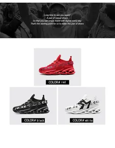 Zapatillas de malla transpirable con suela de amortiguación blade en rojo, negro y blanco