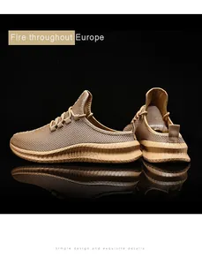Details des khakifarbenen Mesh-Mules mit atmungsaktivem Strick und gezackter Sohle