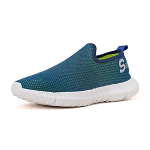 Herren Mesh Slipper Sneakers mit atmungsaktivem Strickobermaterial und weißer Sohle
