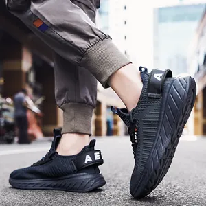 Men's breathable mesh sneakers with cushioned thick sole for summer running and casual wear