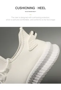 Λεπτομέρεια φτέρνας λευκού δερμάτινου sneaker με λαβή SIK και ανάγλυφη σόλα απορρόφησης