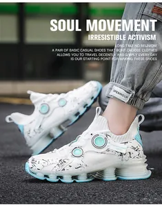 Close-up of men's chunky mesh sneaker with marble patterns and a transparent sole