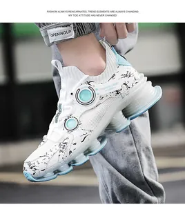 Detail view of white breathable mesh sneakers with chunky translucent sole and ink texture