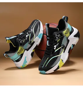 Detail of high-top basketball shoes with microfiber leather and non-slip rubber soles