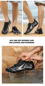 Detailansicht der Wasserableitung durch die schnelltrocknende Sohle dieser Strandschuhe