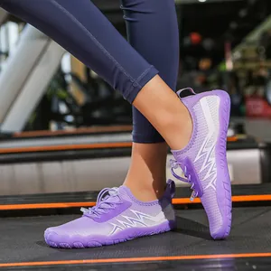 Paarse sneldrogende waterschoenen voor dames en heren met antislip rubberen zolen