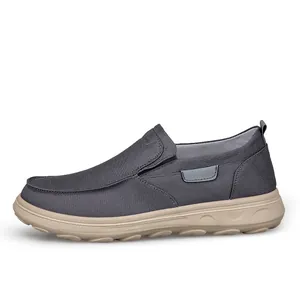 Chaussures en toile gris foncé pour hommes avec semelles en caoutchouc antidérapantes