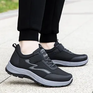 Lässige Walkingschuhe Für Damen Herren Mesh Atmungsaktiv Klettverschluss Rutschfeste Dicke Sohle Sneaker Für Senioren Outdoor Fitness Training Schuhe